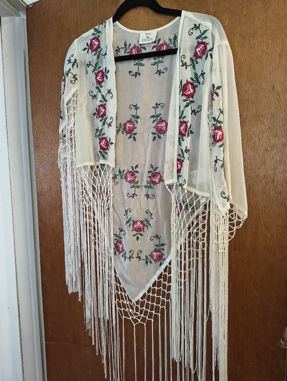 Pins & Needles Rose Cross Stitch Kimono Size M/L